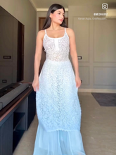 Dreamy Frost Chikankari Ombré Lace Strappy Kurta Set (Set of 3)